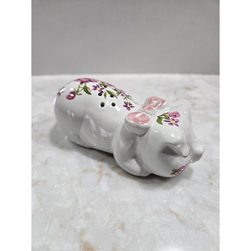 Vintage Avon Potpourri Holder 1978 Ceramarte Brazil Pig Flowers Home Decor